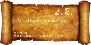 Lézinger Renáta névjegykártya